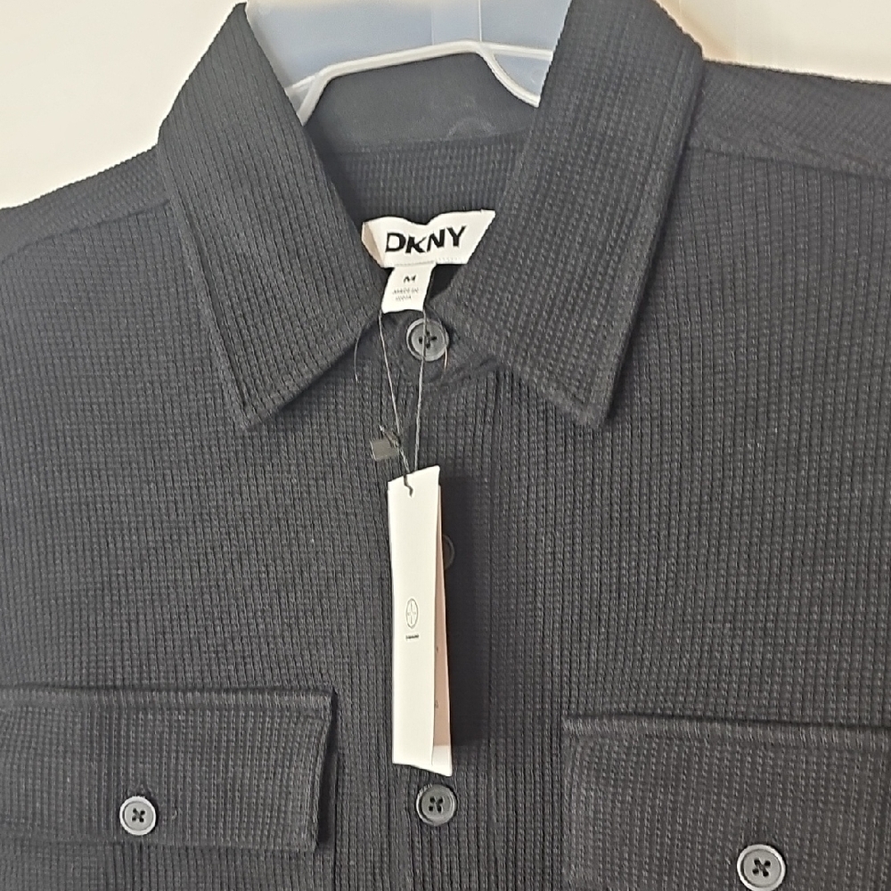 DKNY Charcoal Textured Shirt - Picture 4 of 9